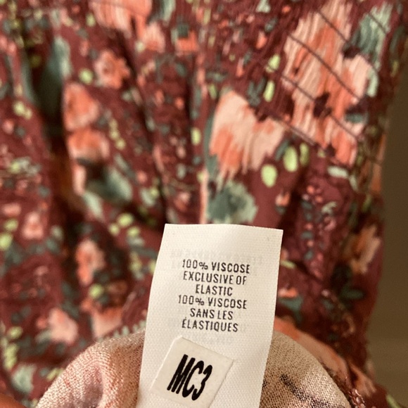 Aerie XS Smocked Tie at Neck Bohemian Style Dress - Picture 8 of 9